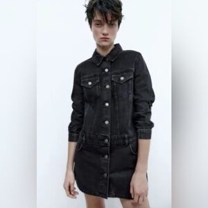 Zara Black Denim Mini Dress